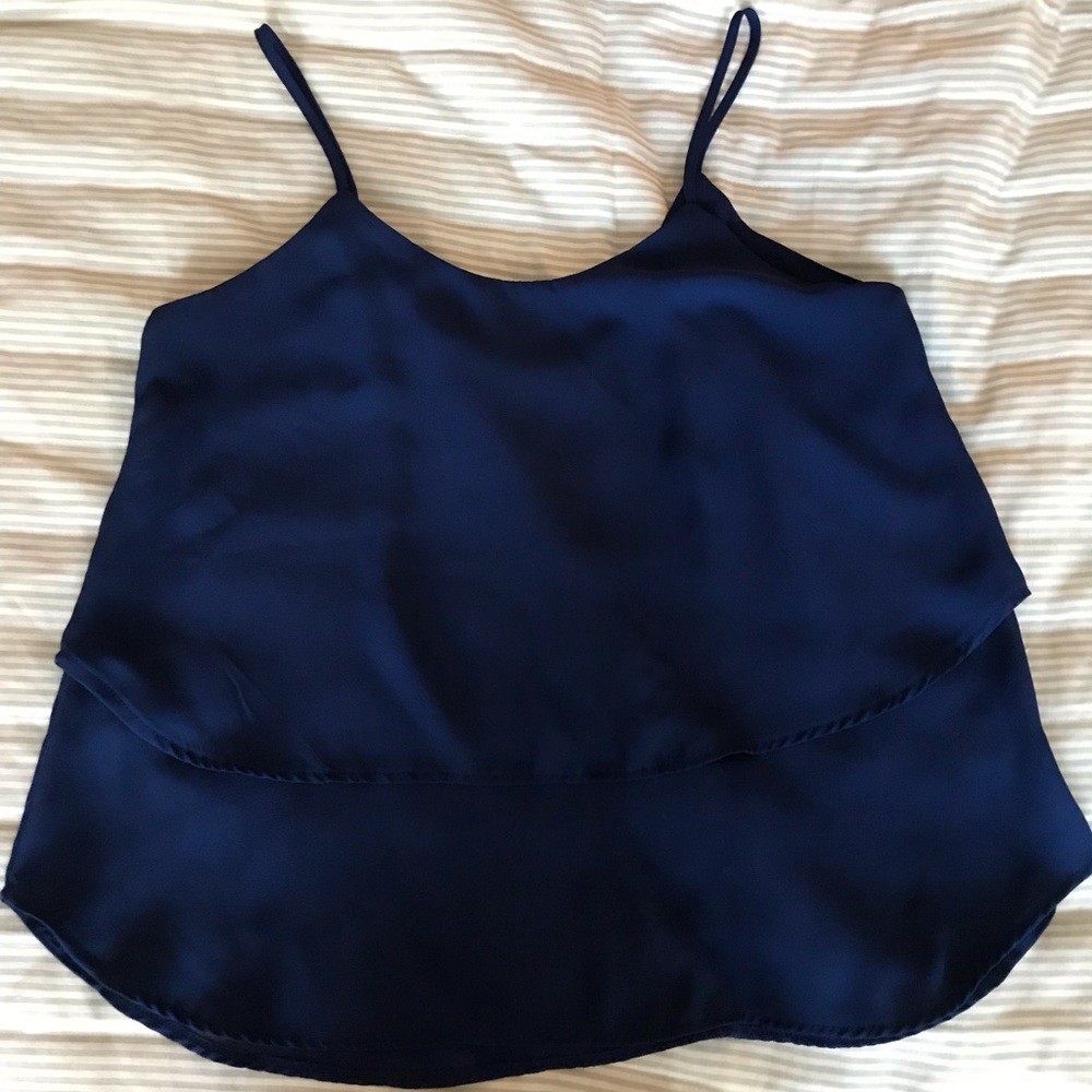 Blue Blouse with Crisscross detail in back